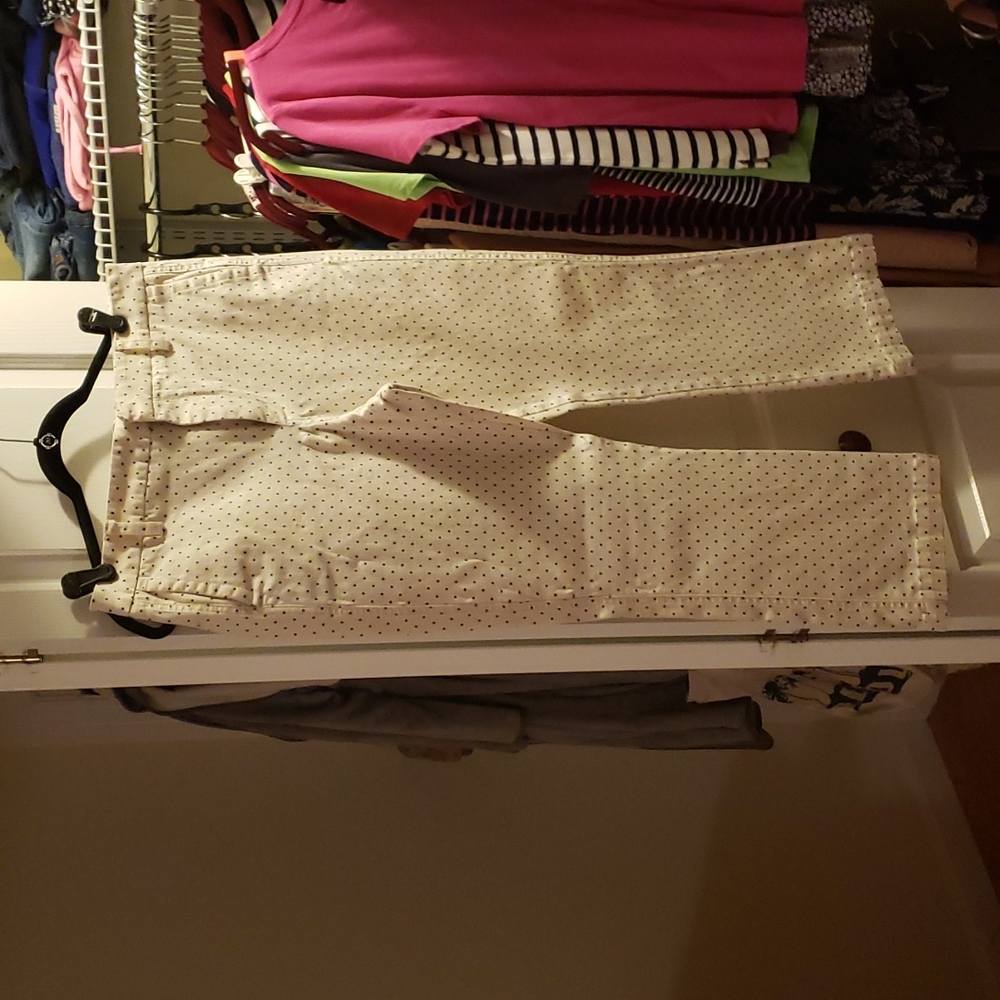 Cotton straight leg pants with dots